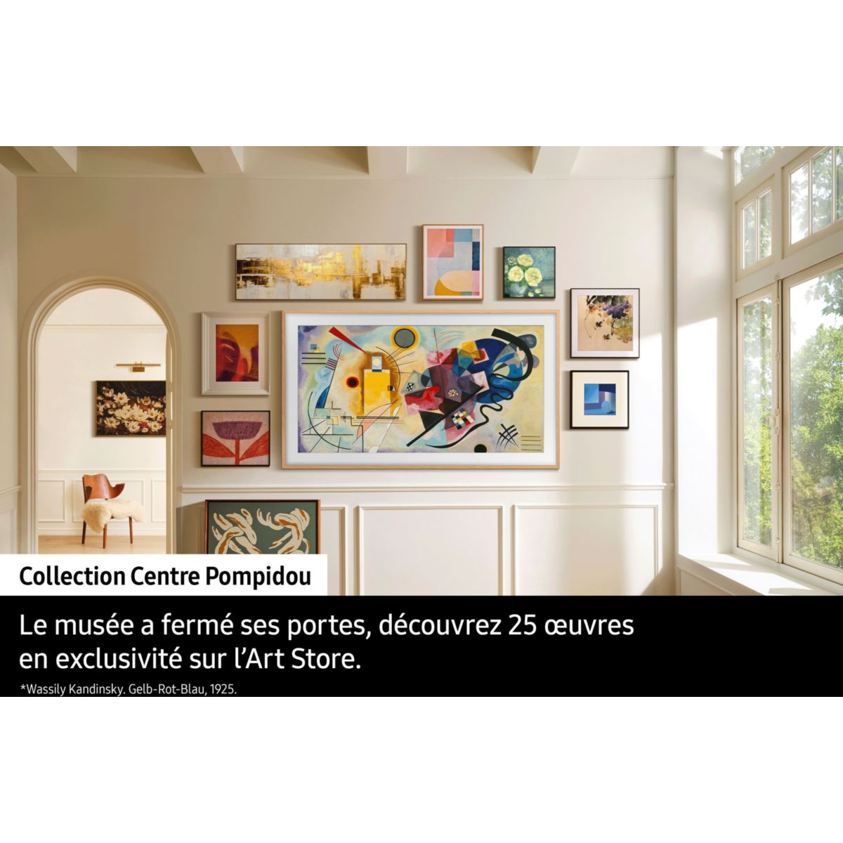 TV Mini LED The Frame Pro 65LS03FW (2025) 65" (165 cm) 4K - Mode art (effet tableau), Smart TV, anti-reflet couleur unique, SAMSUNG