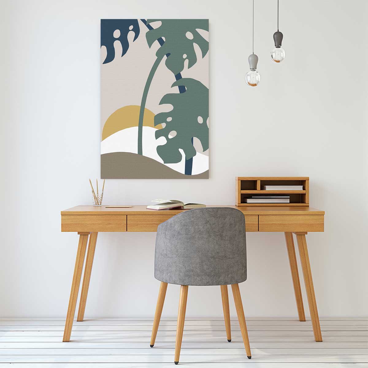 Tableau Monstera effet tissé tableau alu dibond, HEXOA
