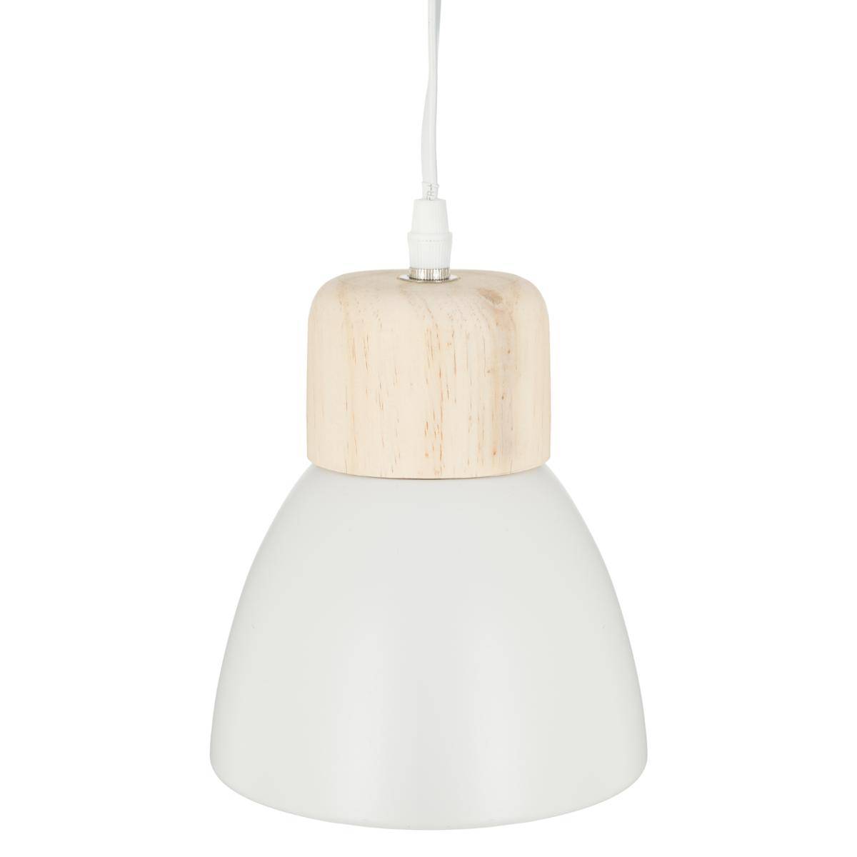 Suspension métal et bois de pin DESY blanc, ATMOSPHERA