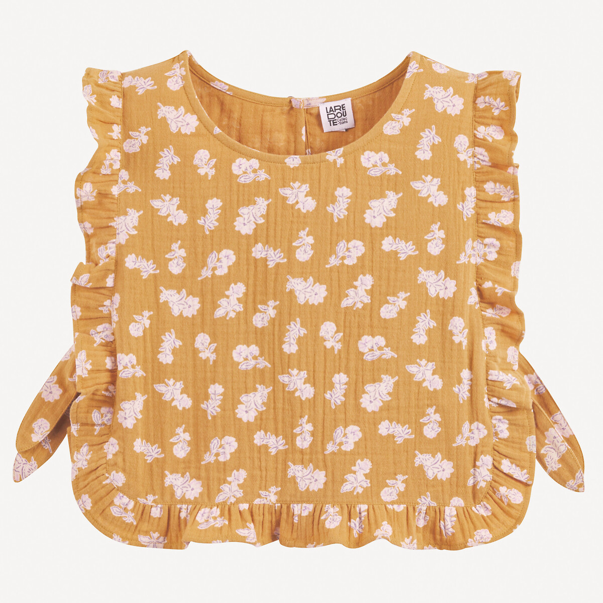 Blouse imprimée en gaze de coton, sans manches imprimé bronze, LA REDOUTE COLLECTIONS