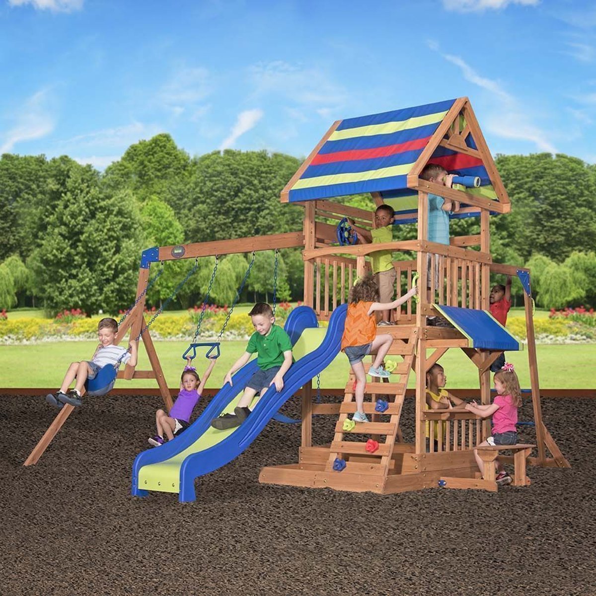 Aire de jeux en bois Northbrook multicolore, BACKYARD DISCOVERY