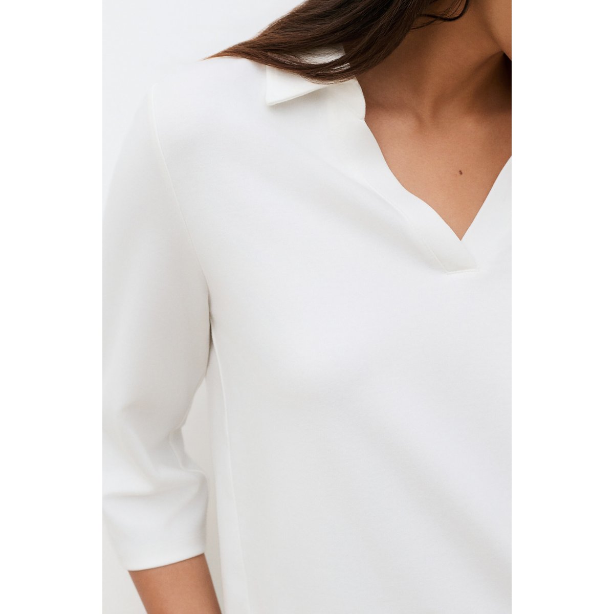 T-shirt droit col chemise T-SHIRT TMARJORIE ecru, CAROLL