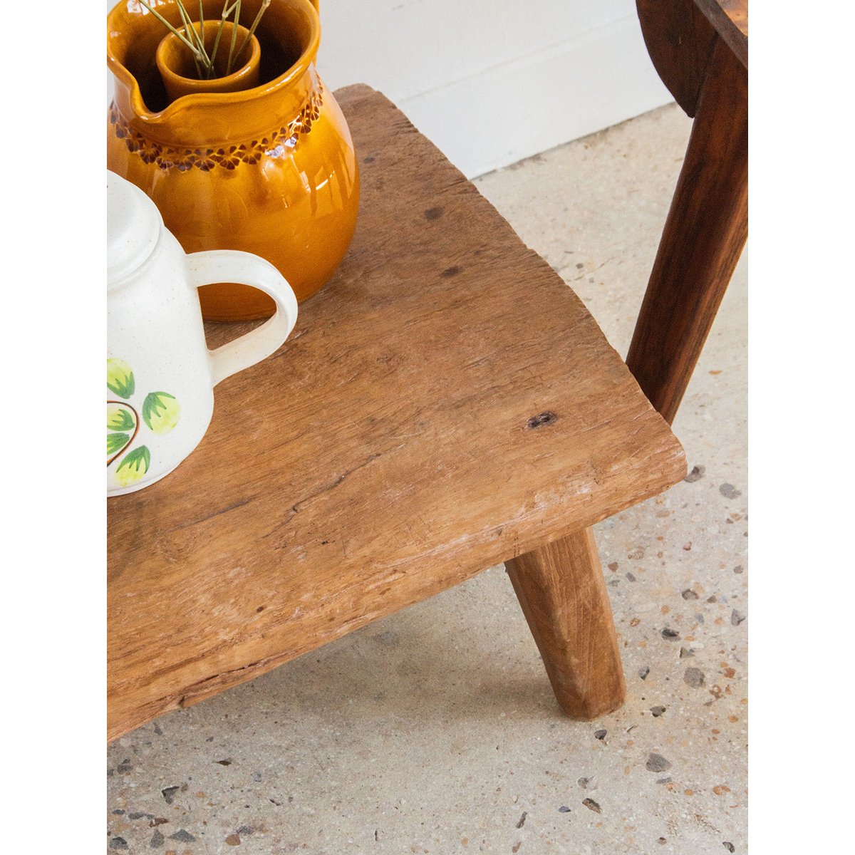 Petit banc en teck Antoine N°173 - Bon état bois, DEBONGOUT