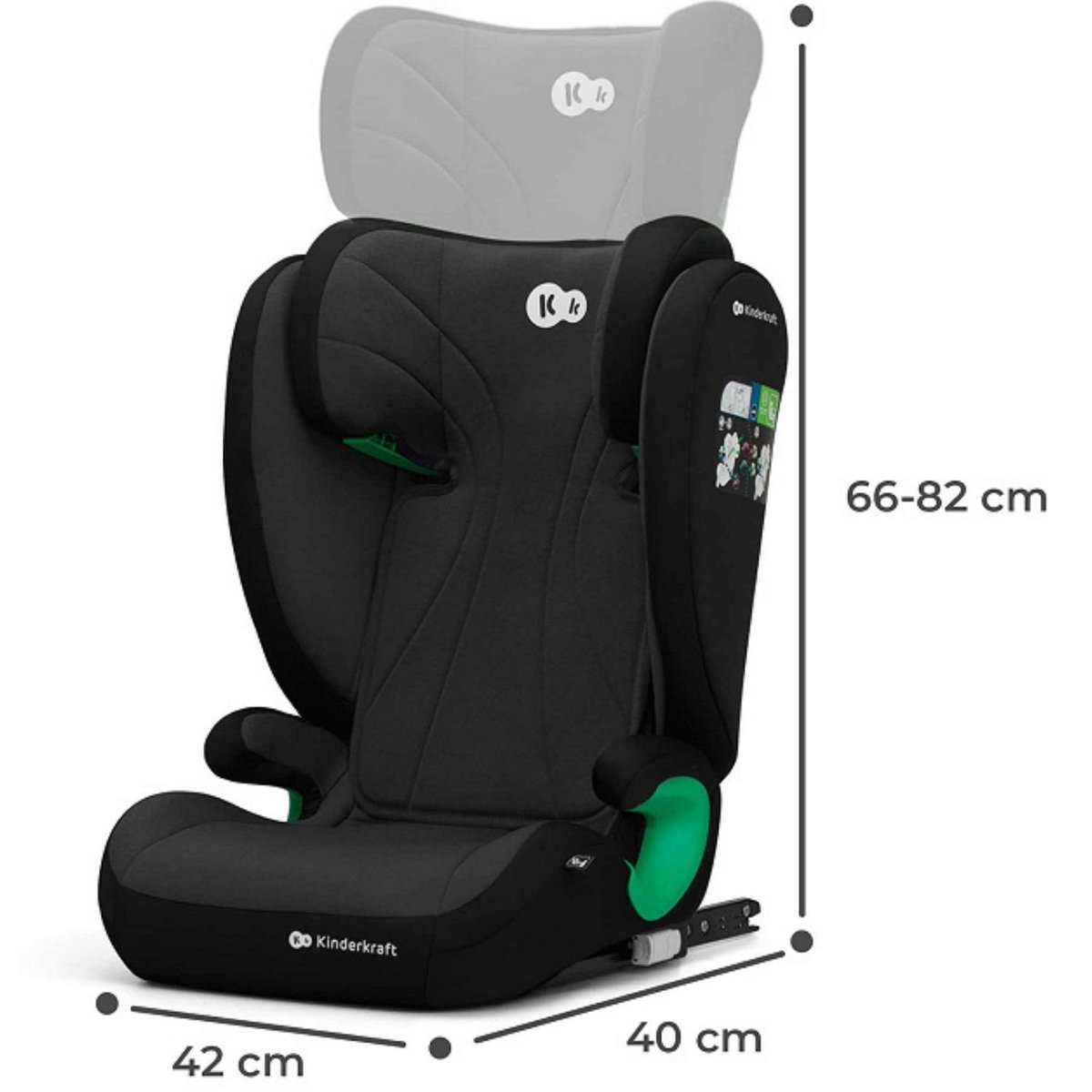 Siège auto Junior Fix 2 Plus i-Size noir, KINDERKRAFT