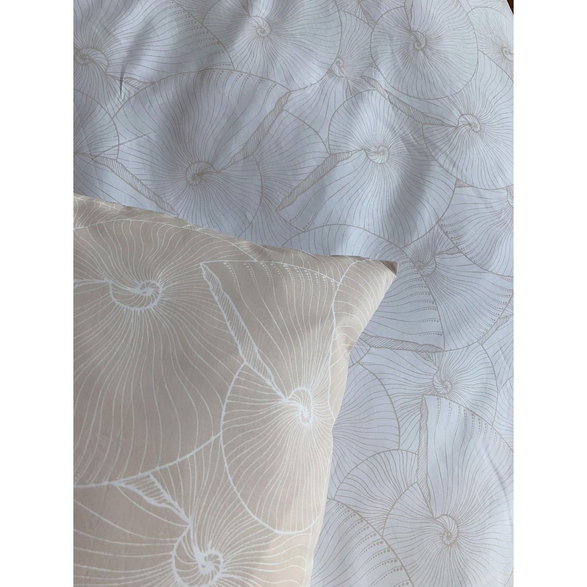 Parure housse de couette 100% coton lyocell 57fils-plage revers. beige, C DESIGN HOME TEXTILE