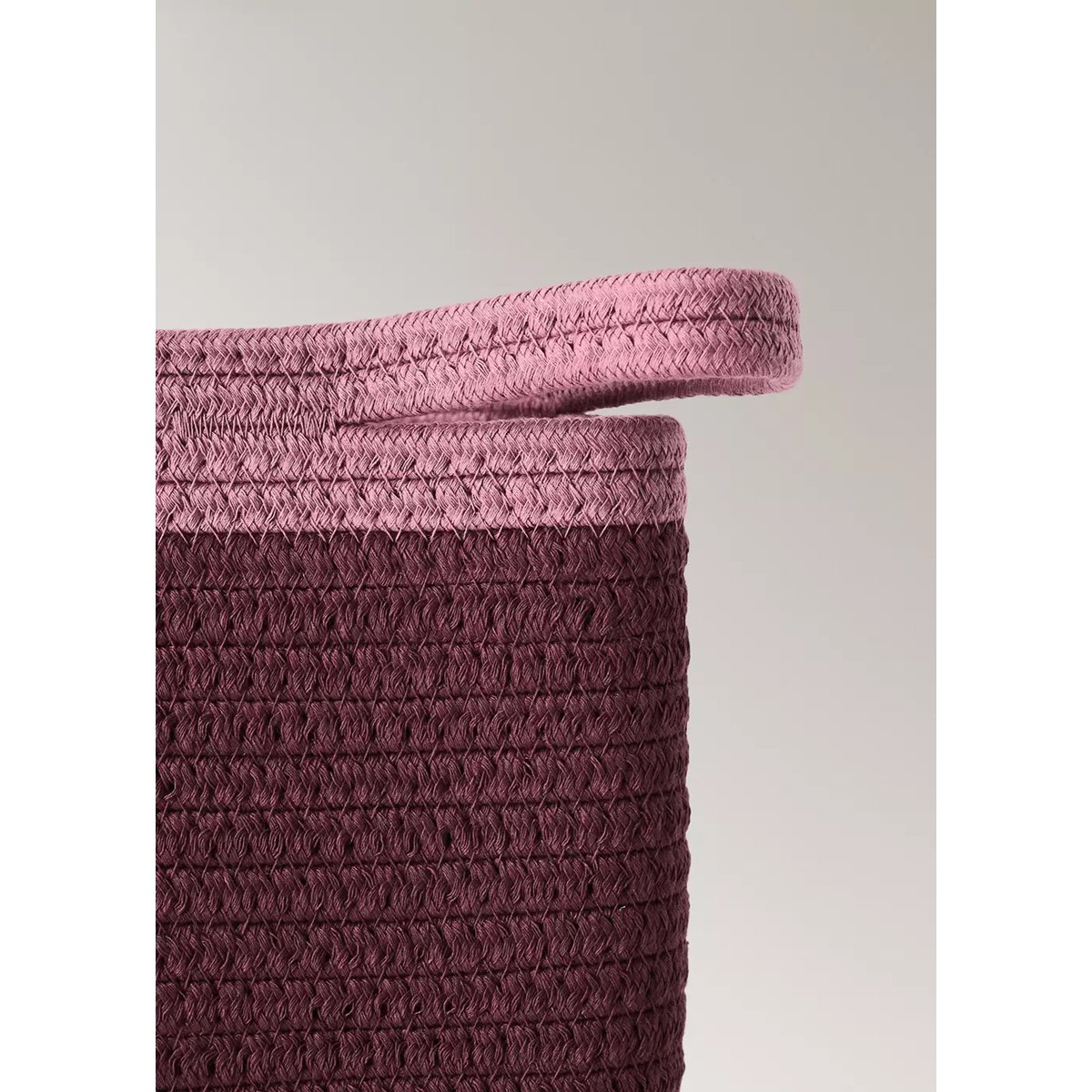 Panier 100 % coton bicolore bordeaux, MANGO HOME