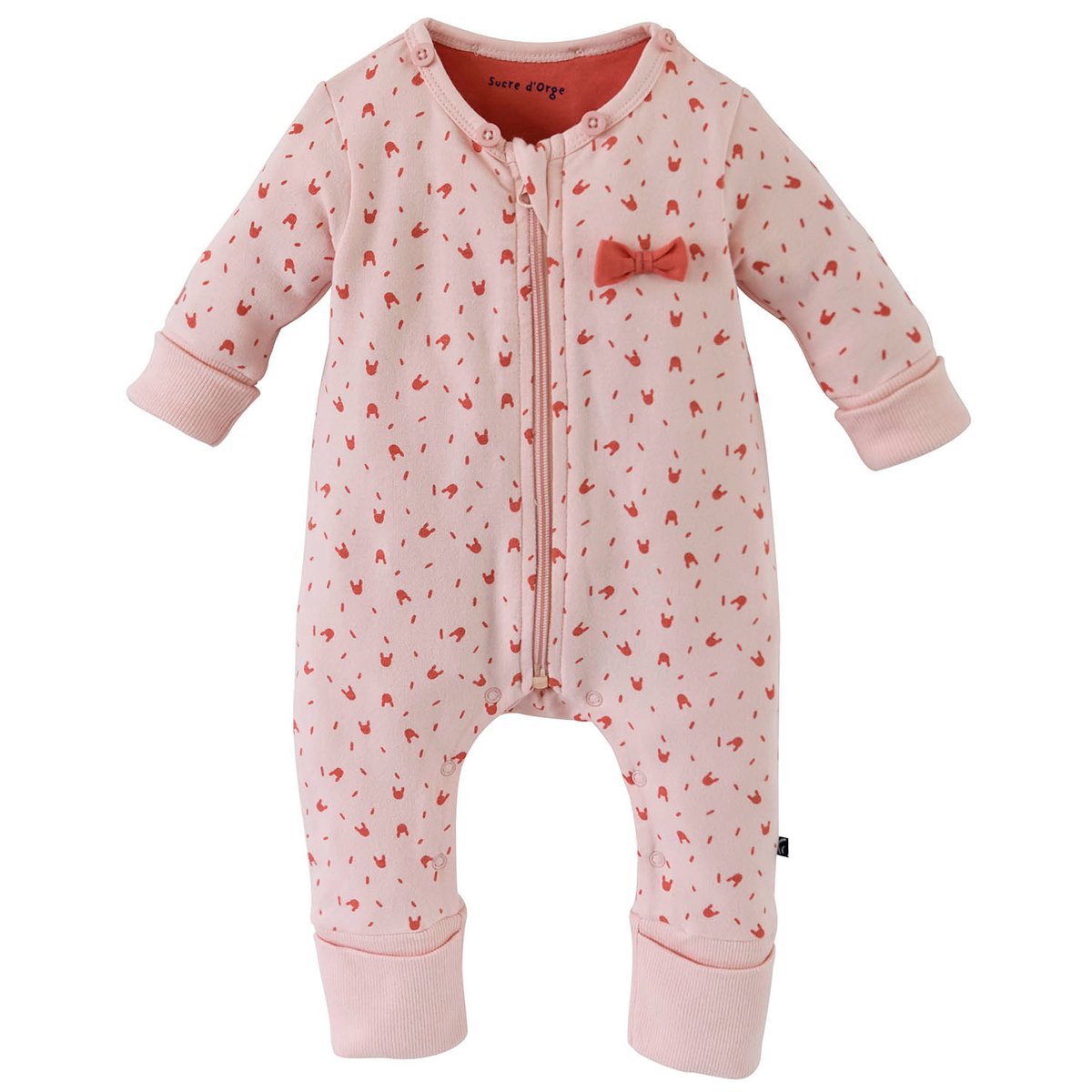 Combinaison a capuche bebe fille rose, SUCRE D'ORGE