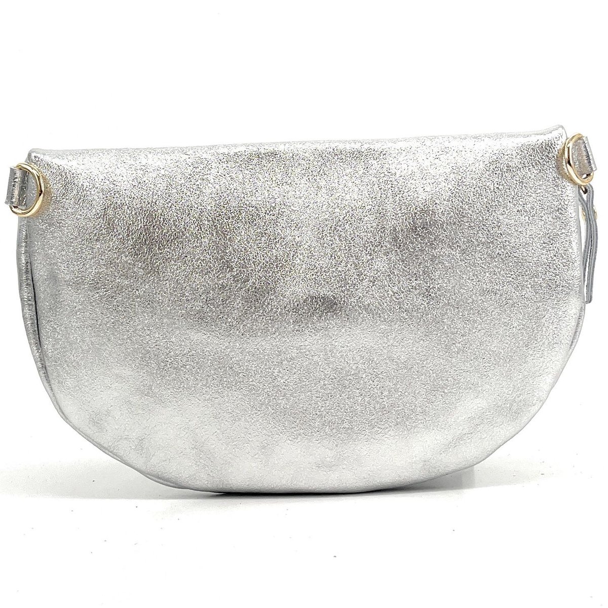 Sac banane en cuir irisé italien LOUNA argent clair, OH MY BAG