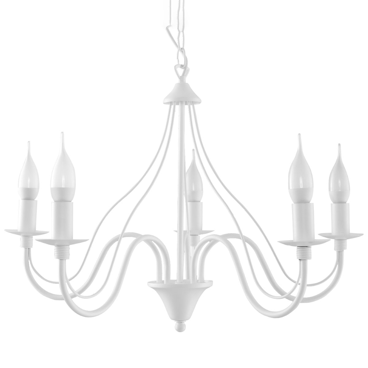 Lustre Acier Blanc E14 5 Minerwa blanc, EDEN