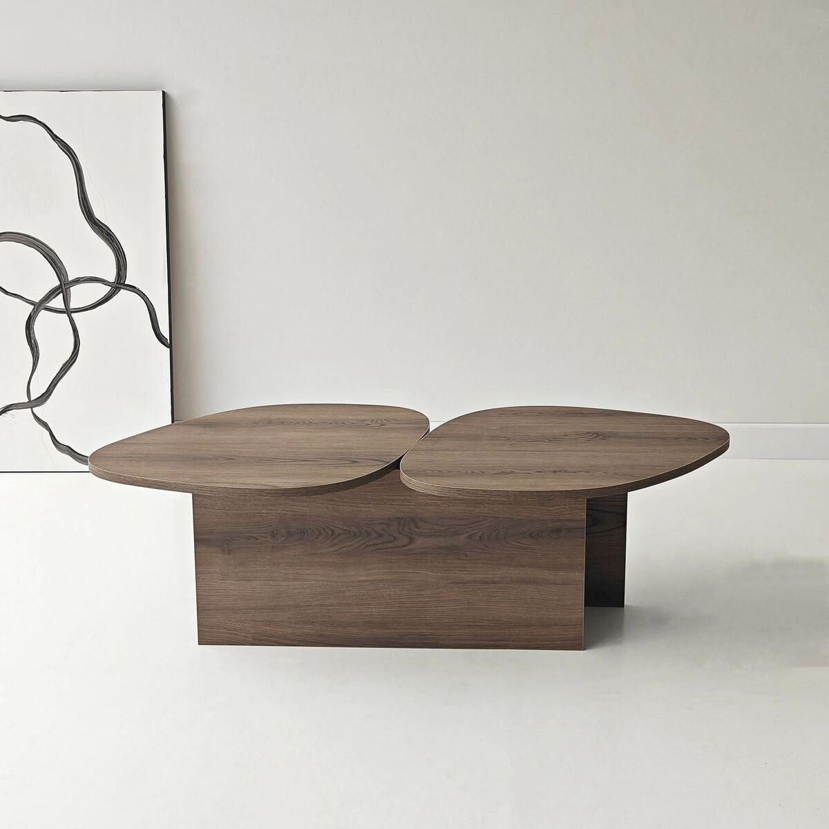 Table basse double plateau CÉLESTE noyer, CALICOSY