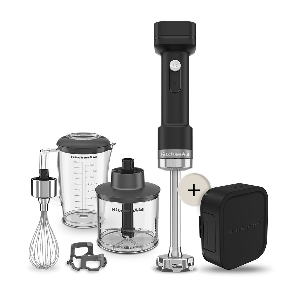 Go Cordless Hand Blender Plus Accessories & Battery - 5KHBRV75 black, KITCHENAID