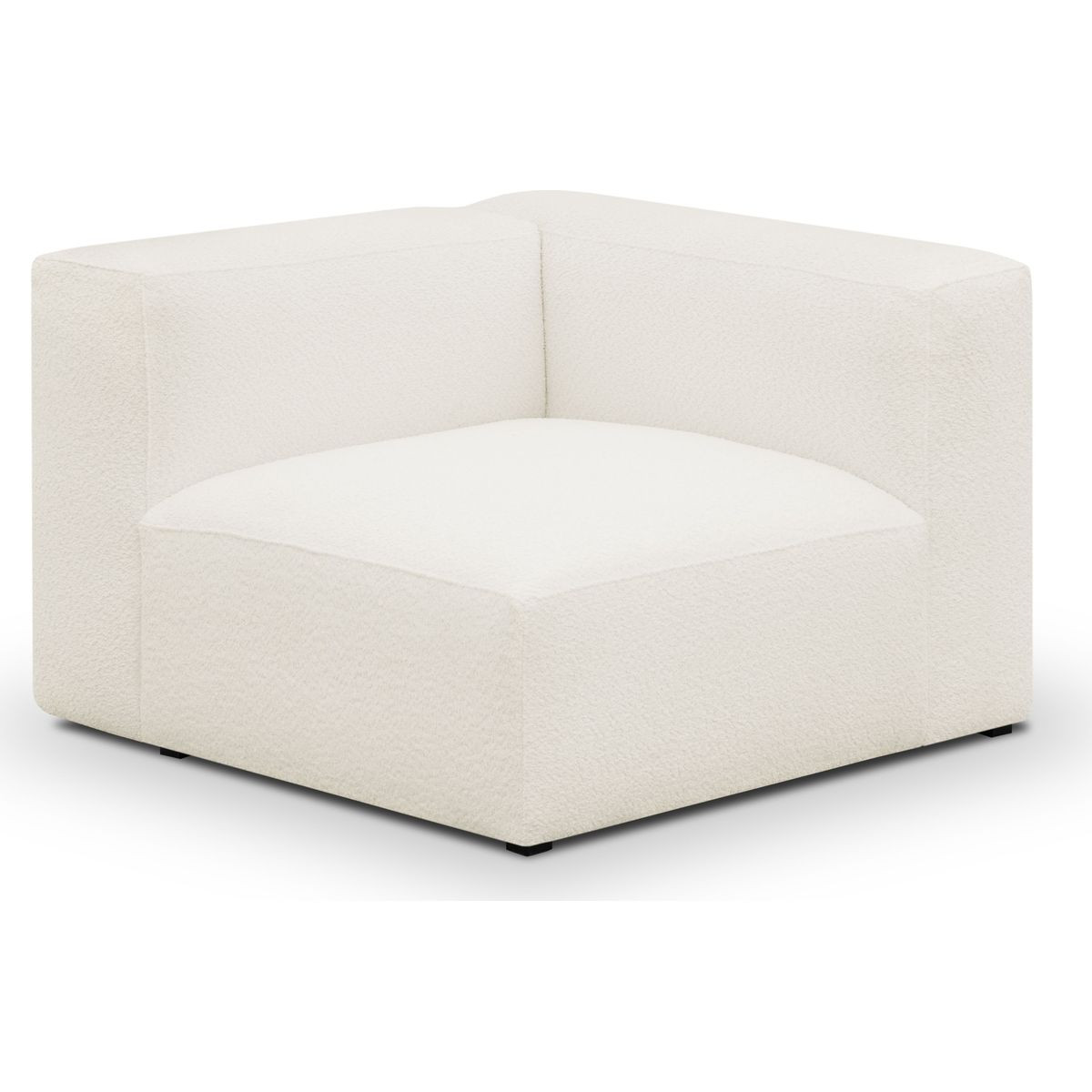 Canapé d'angle à gauche modulable 4 places en tissu bouclette - MODULO beige, HOMIFAB
