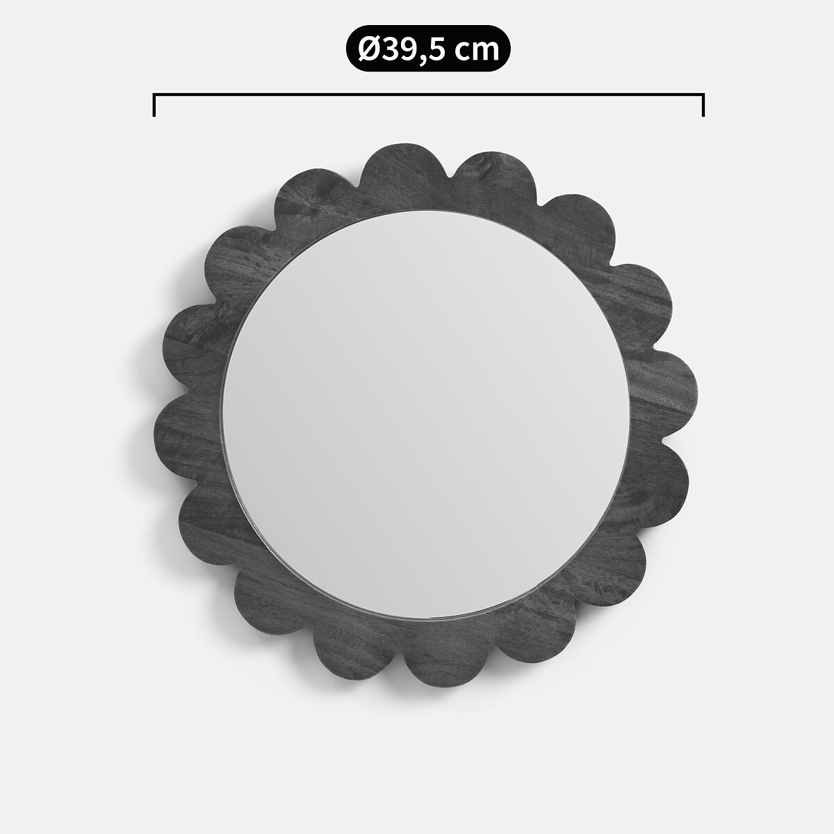Miroir, en manguier, diamètre 39,5 cm, FLEORA bois foncé, LA REDOUTE INTERIEURS