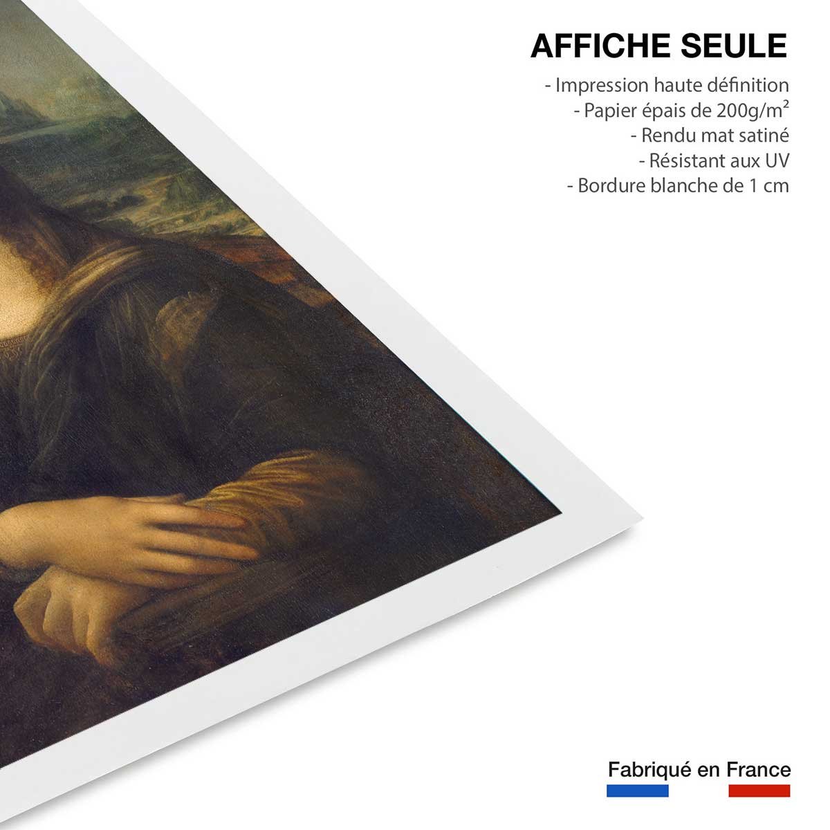 Affiche La joconde par Leonard De Vinci affiche seule, HEXOA