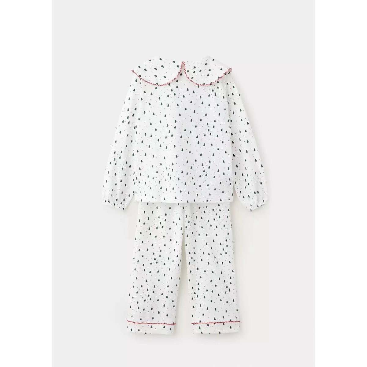 Pyjama complet en coton avec petits arbres blanc cassé, MANGO BABY