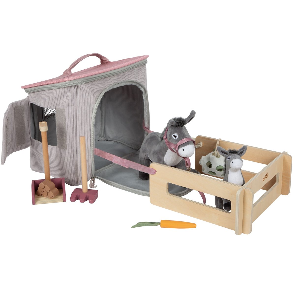 Âne avec écurie et accessoires gris, SMALL FOOT COMPANY