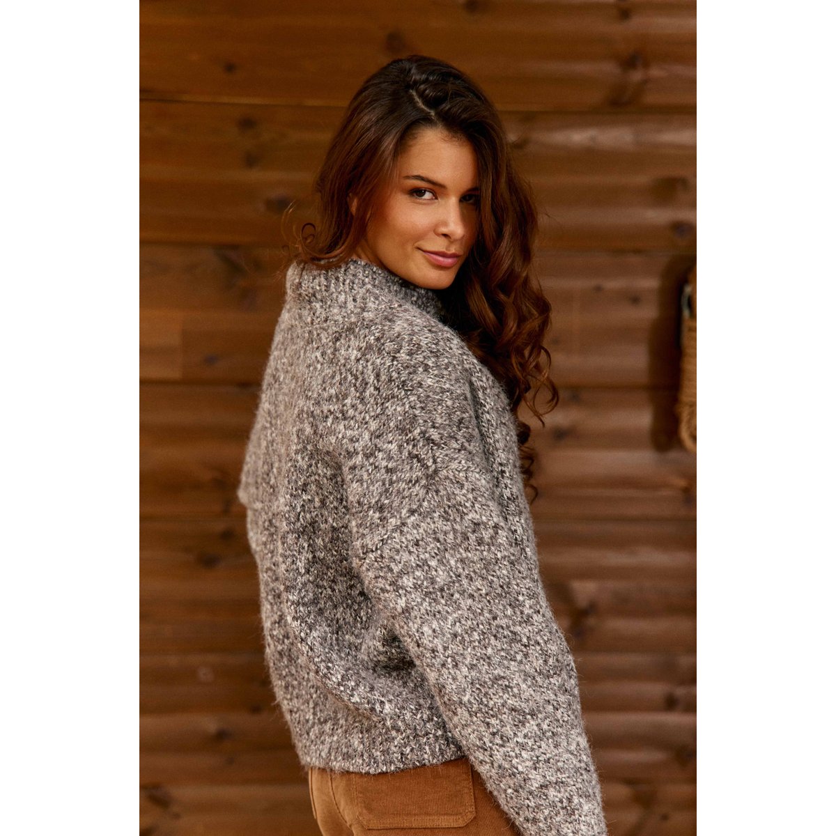 GILET uni MAILAN 16-marron/ecru, LA PETITE ETOILE