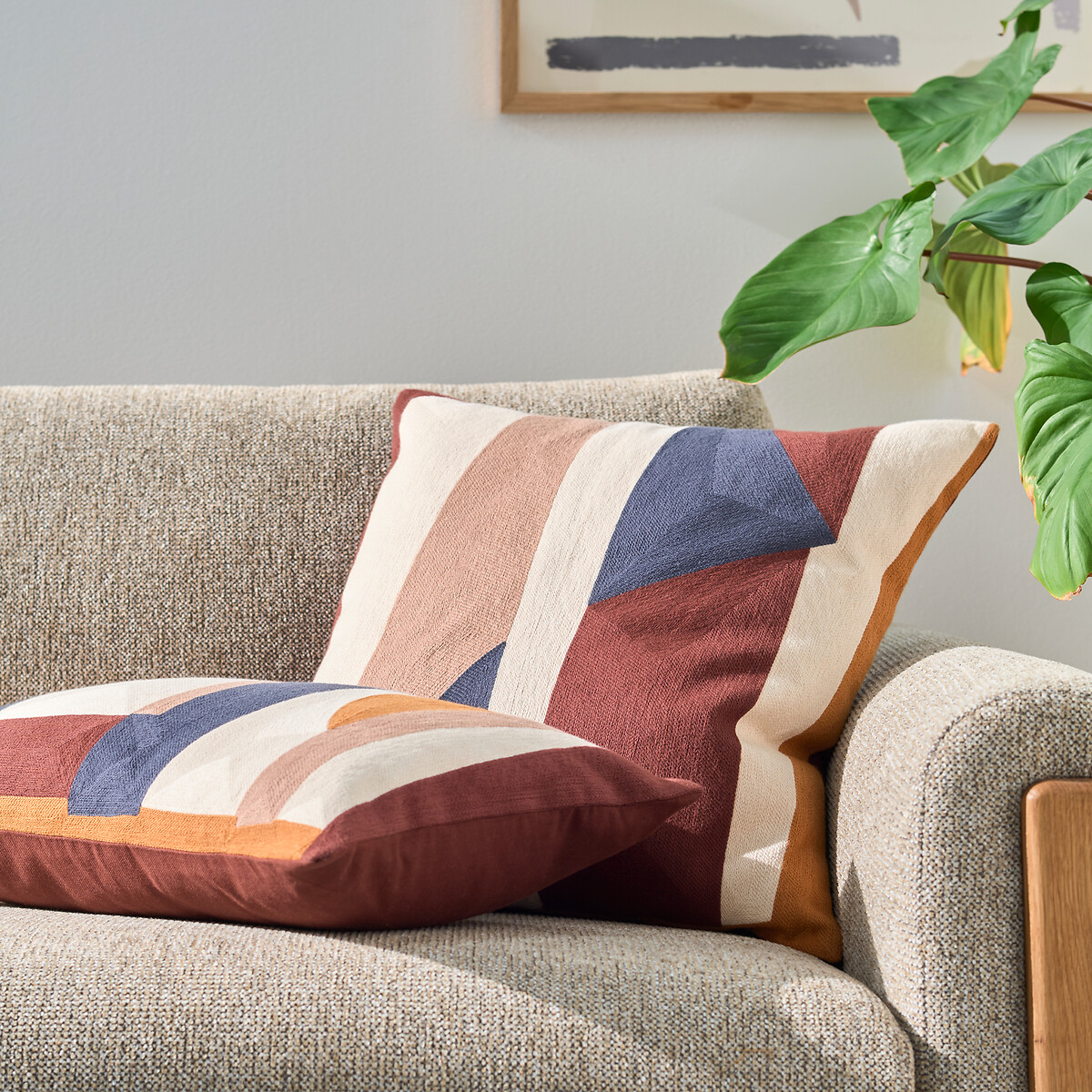 Federa per cuscino ricamata, Scolto multicolore, LA REDOUTE INTERIEURS