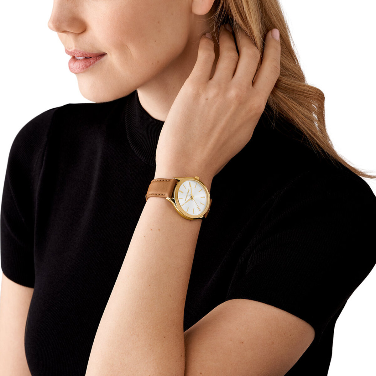 Montre Analogique SLIM RUNWAY doré argenté brun, MICHAEL KORS