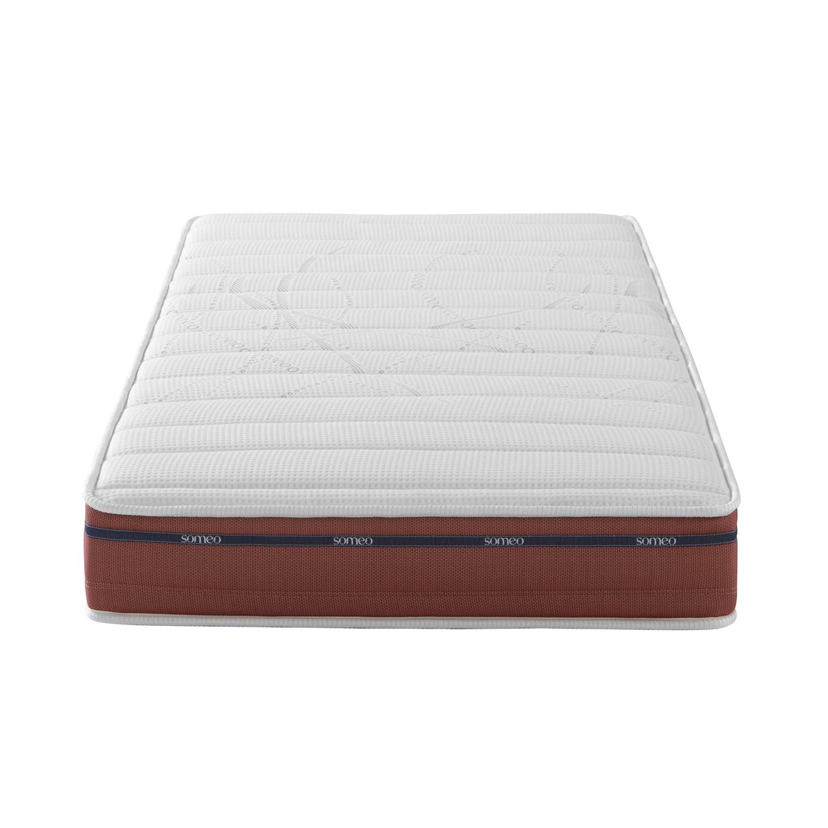 Ensemble matelas 100% latex, sommier, pieds, couette et oreiller Crépuscule 500 blanc, SOMEO