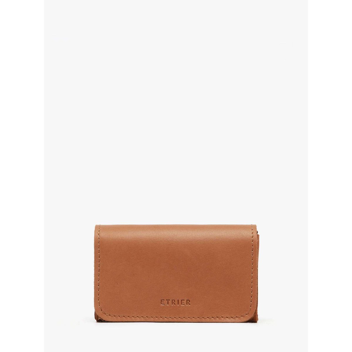 Porte-monnaie Oil cuir camel, ETRIER