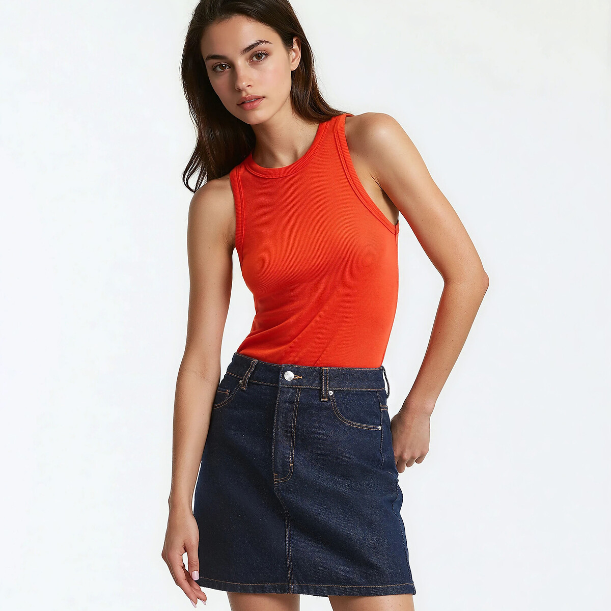 Débardeur, emmanchures américaines rouge grenadine, LA REDOUTE COLLECTIONS