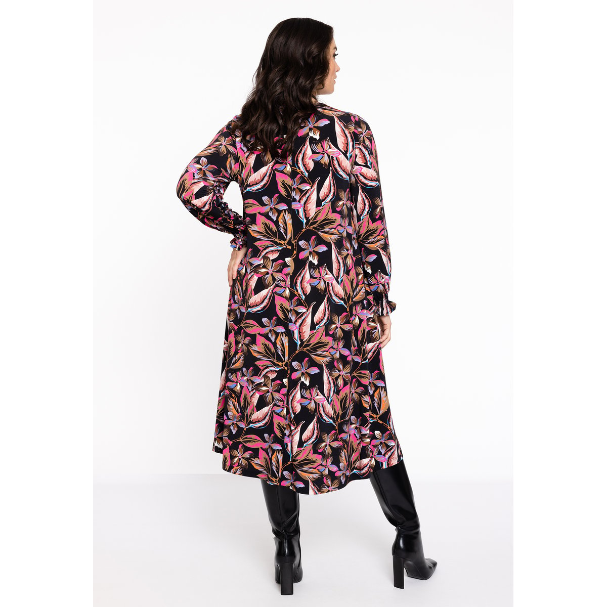 Robe imprimé / imprimée floral noir, YOEK