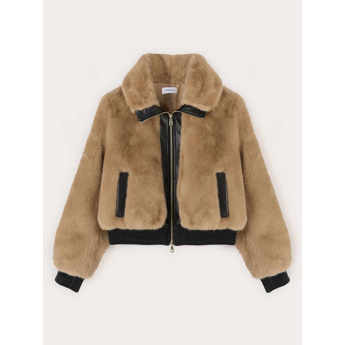 Veste effet peluche beige, MOTIVI