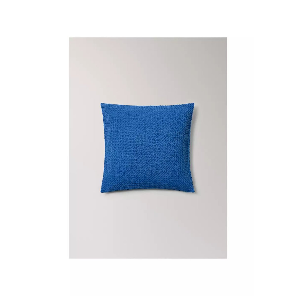 Housse de coussin de lit en coton effet waffle garment dye 50 x 50 cm bleu, MANGO HOME