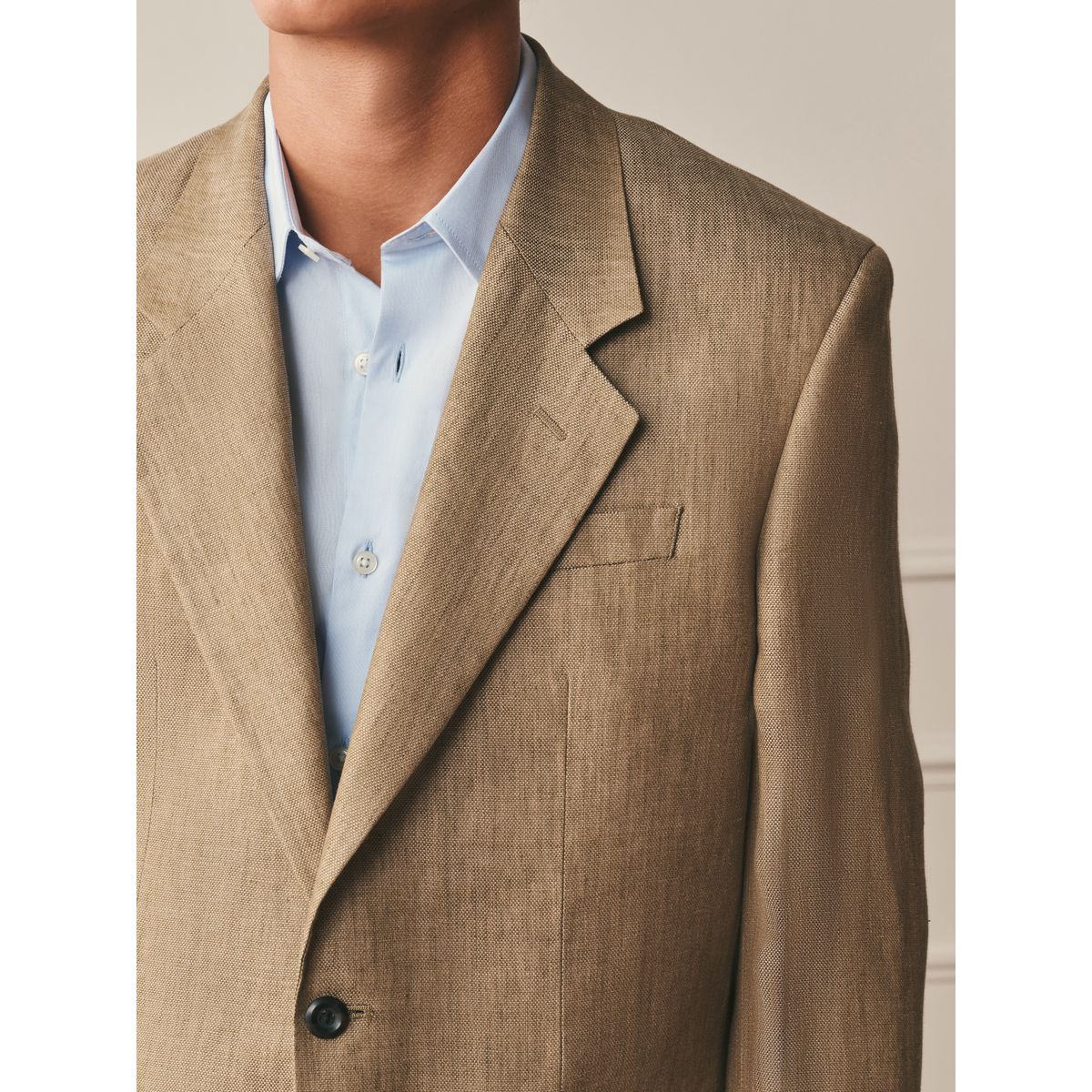 Veste de costume archive en lin marron fauve, NEXT