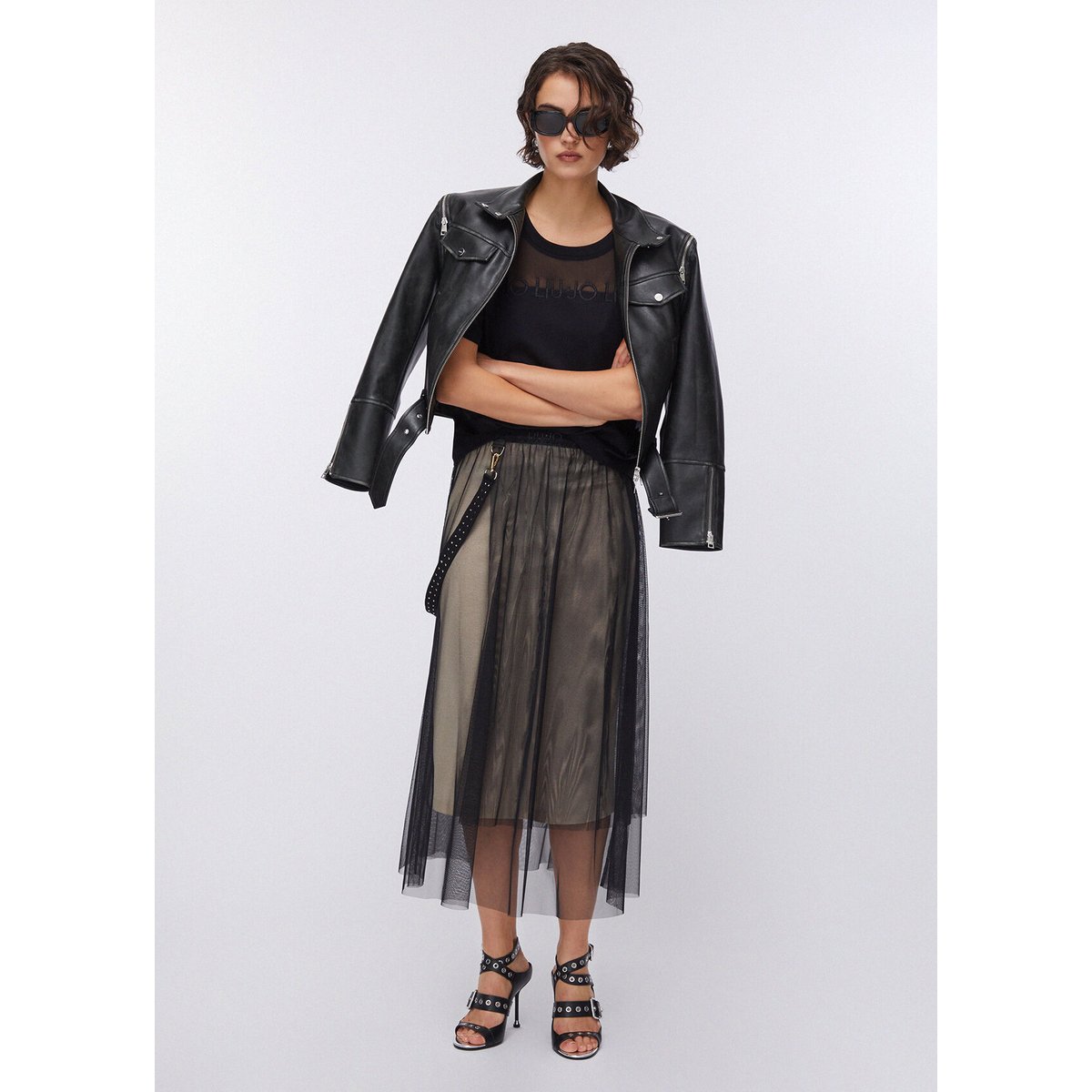 Jupe longue en tulle noir, LIU JO