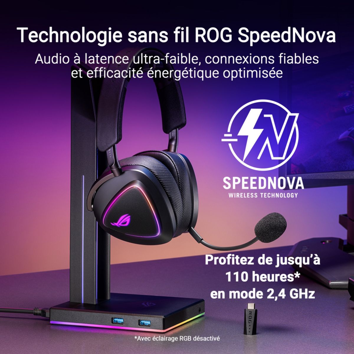 Casque gamer ROG Delta II couleur unique, ASUS