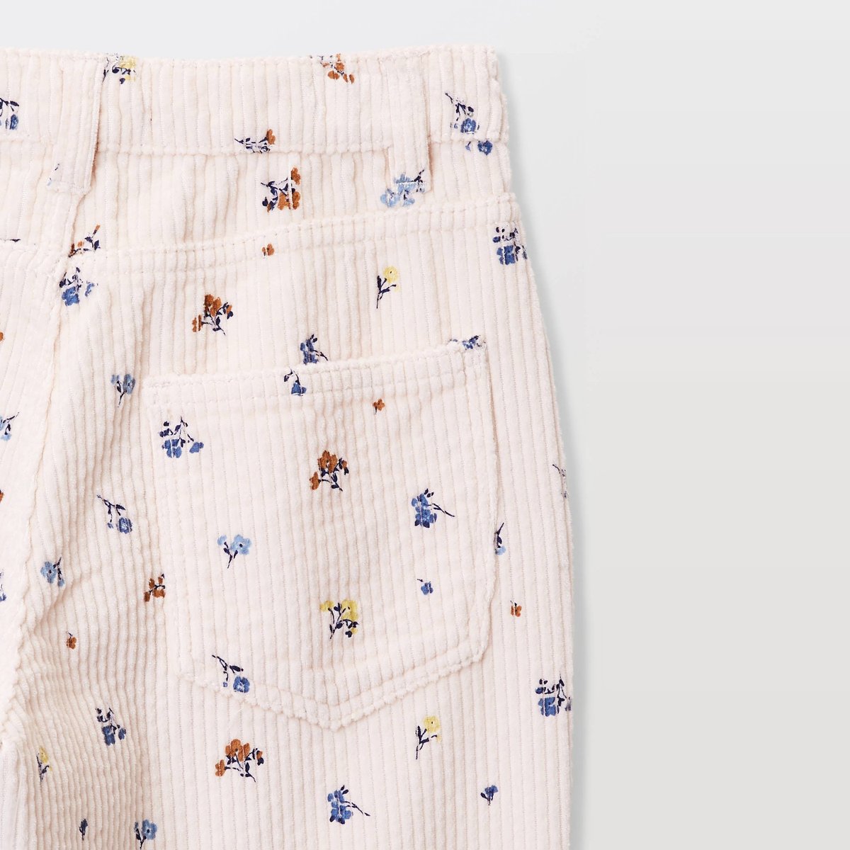 Pantalon en velours côtelé imprimé amaretti, MONOPRIX