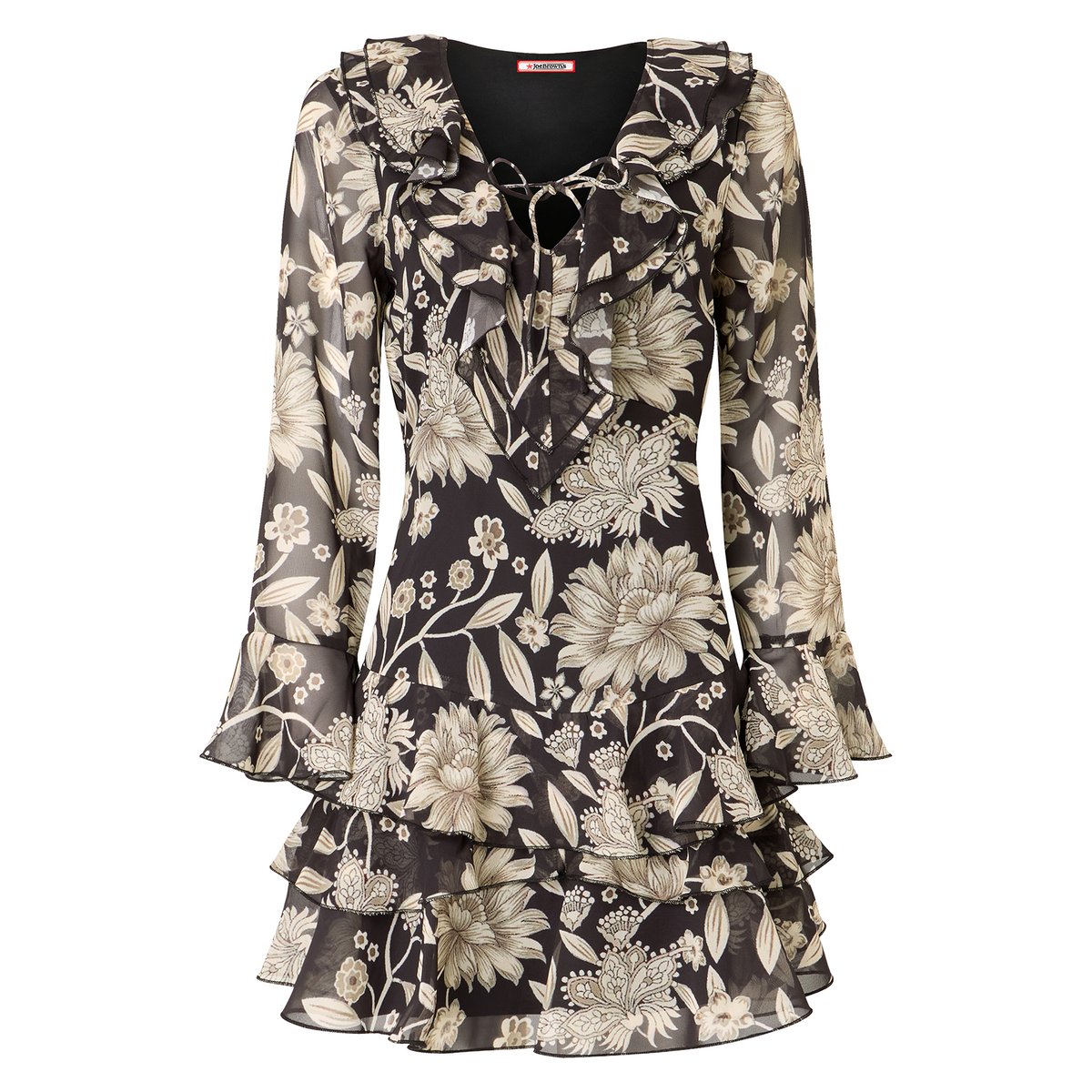 Robe Courte à Volant noir, JOE BROWNS