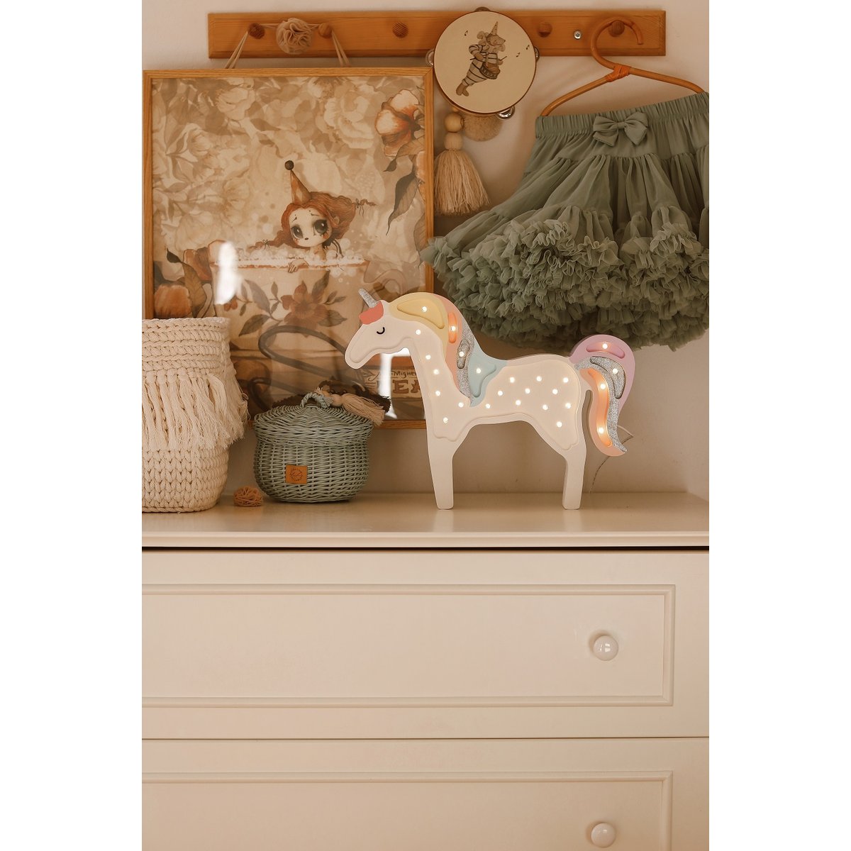 Lampe Veilleuse Licorne Arc en ciel blanc, LITTLE LIGHTS