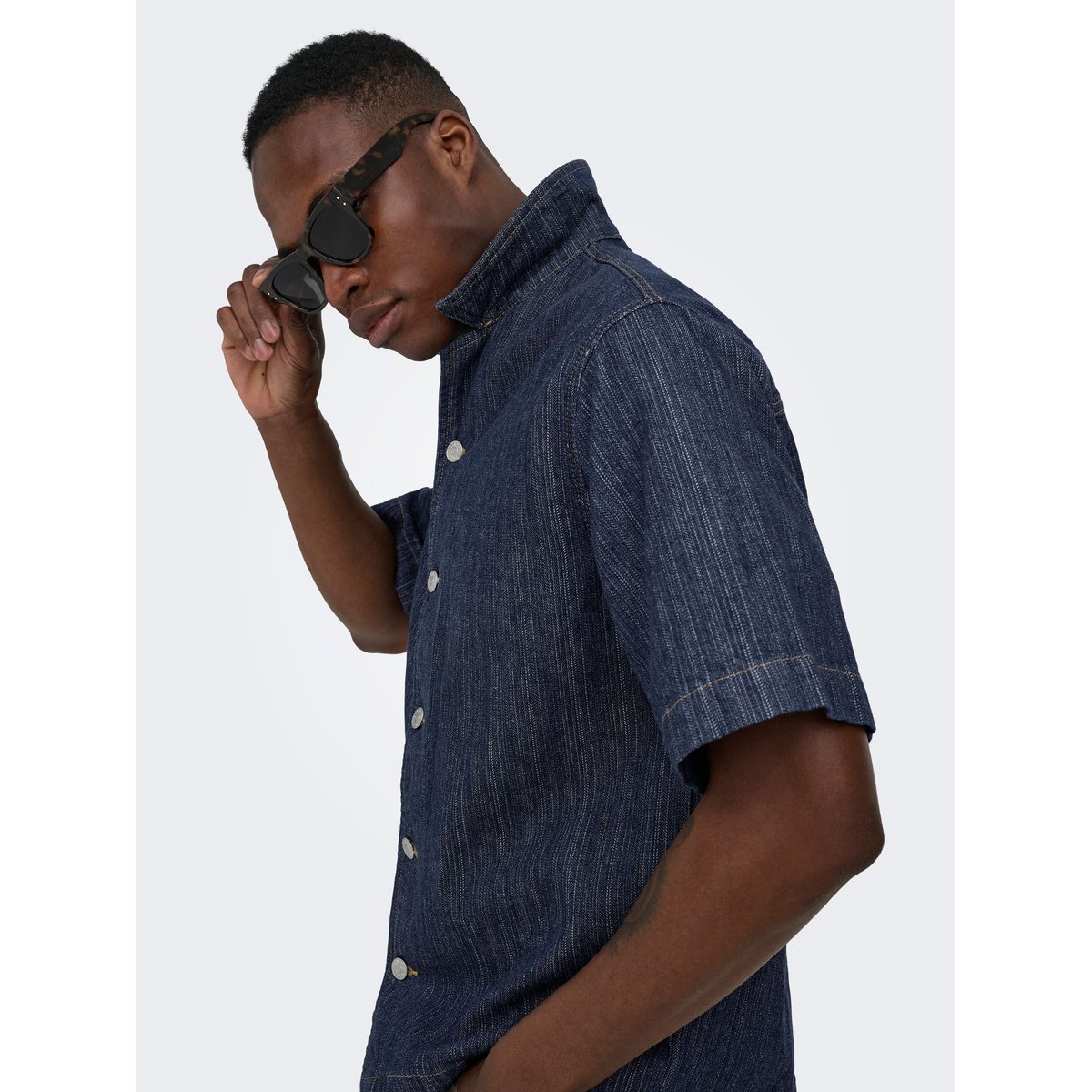Chemise En Denim dark blue denim, ONLY & SONS
