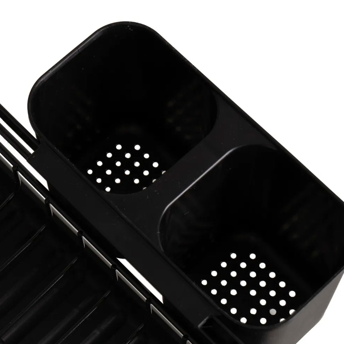 Égouttoir à vaisselle métal noir avec plateau plastique 42x31x14cm noir, WADIGA