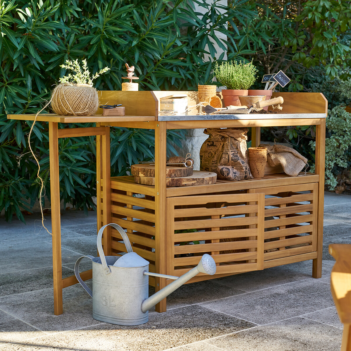 Table de jardinage en acacia, Wassif acacia, LA REDOUTE INTERIEURS