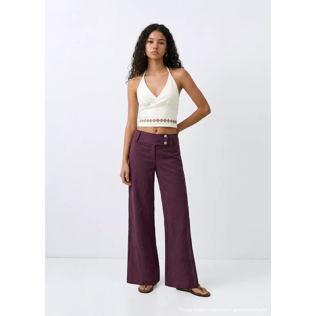 Top dos-nu avec détails brodés blanc cassé, MANGO TEEN