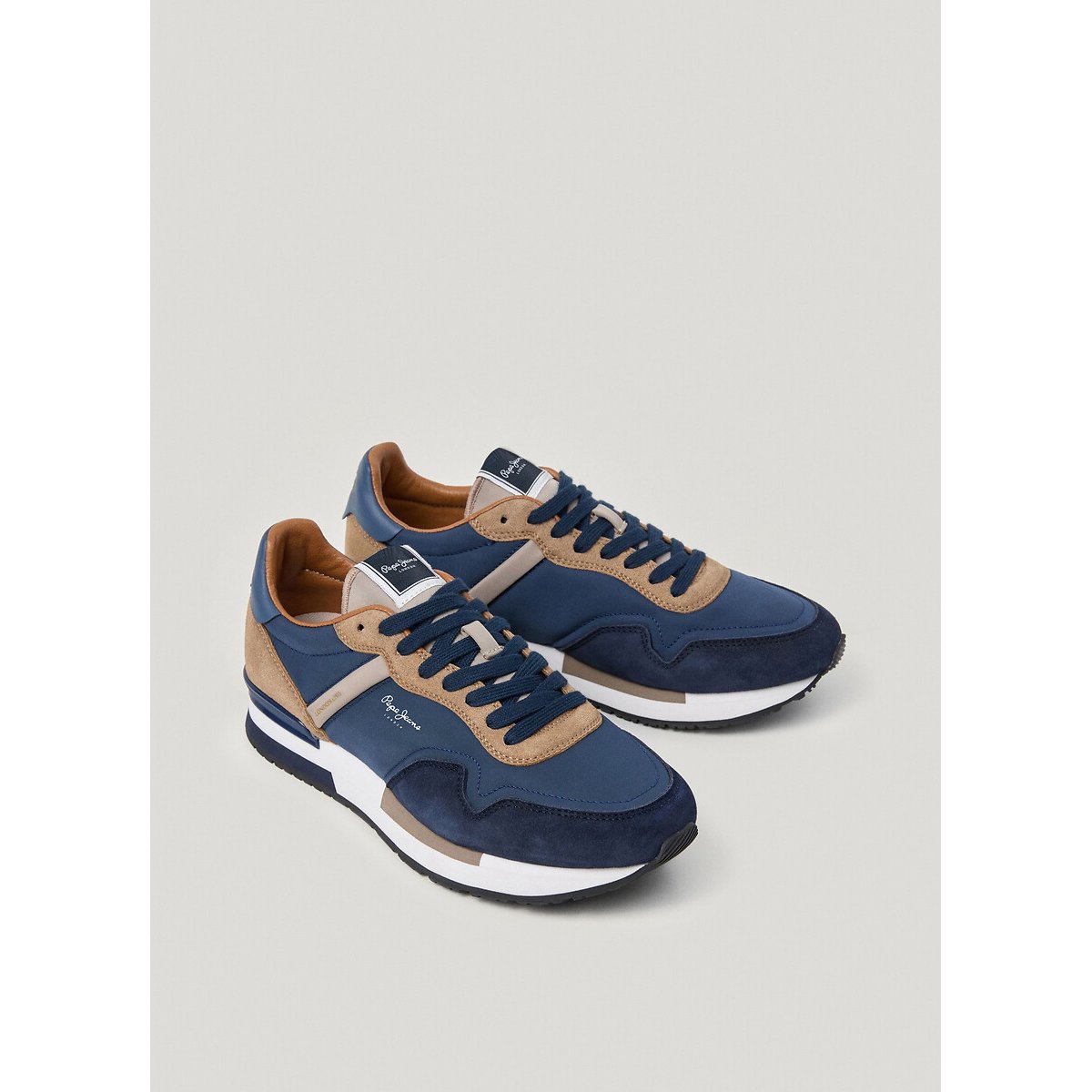 Baskets mix matières HAILON BASIC bleu marine, PEPE JEANS