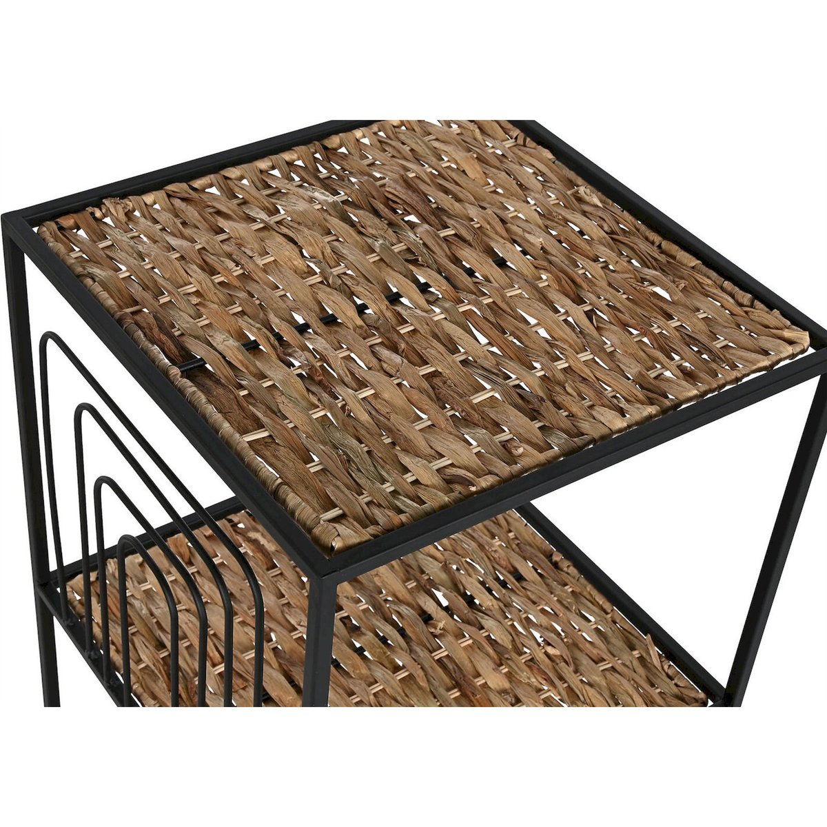 Étagère métal et bois Design contemporain noir avec touches de bois naturel, RECOLLECTION