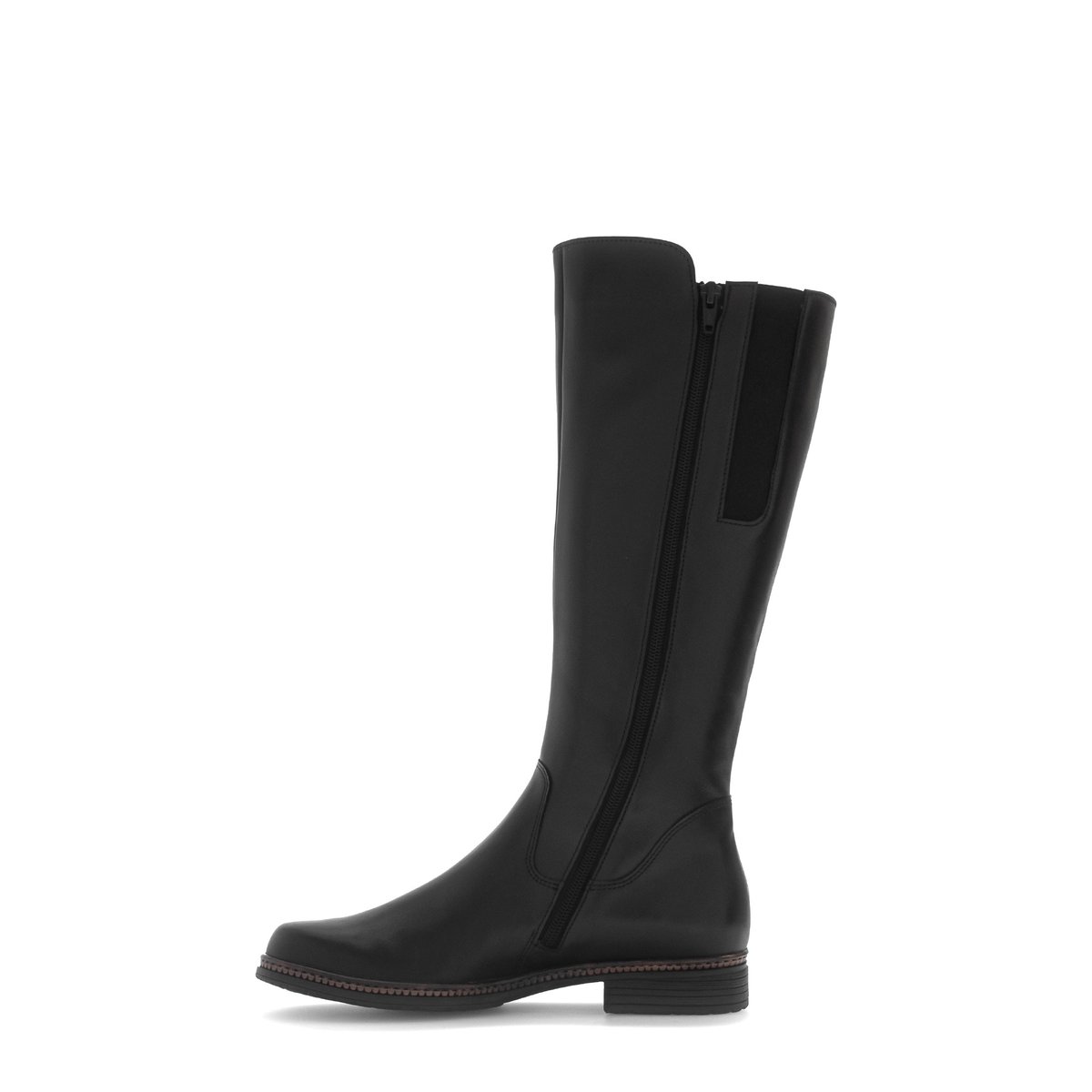 Bottes en cuir lisse à talon décroché noir lisse, GABOR