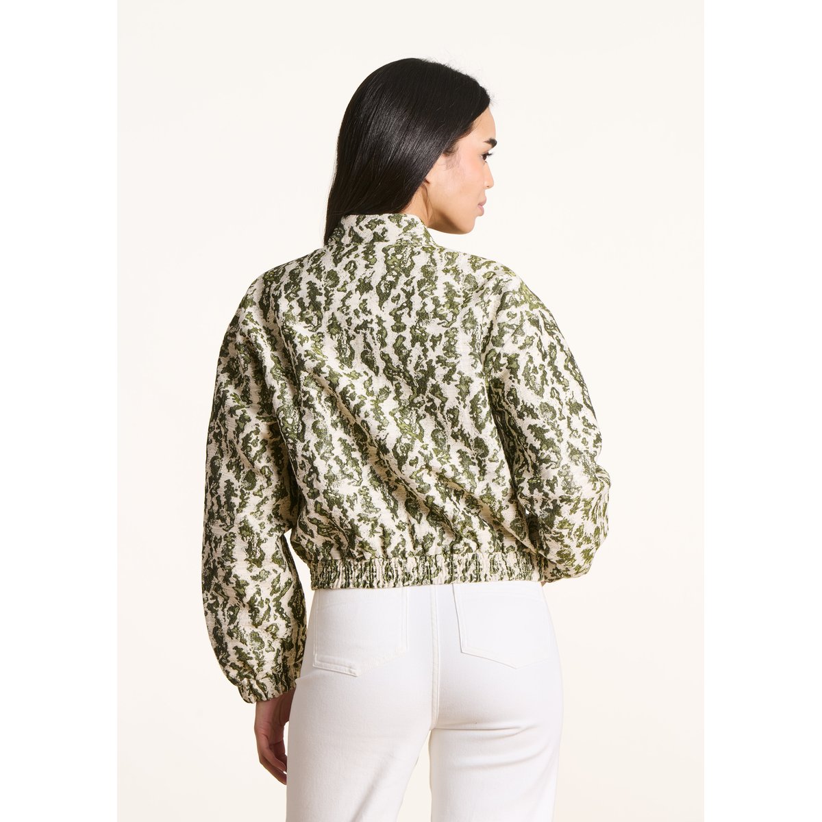 Blouson bomber en jacquard kaki, LA FEE MARABOUTEE