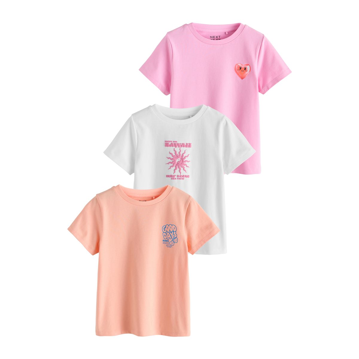 Lot de 3 t-shirts à imprimé graphique multi-couleurs, NEXT