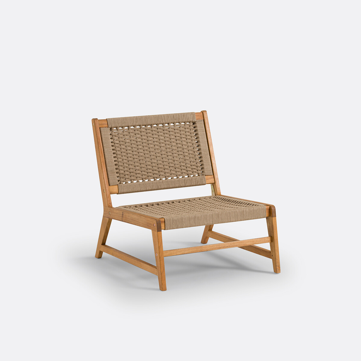 Fauteuil de jardin en acacia, Natou beige/écru, LA REDOUTE INTERIEURS