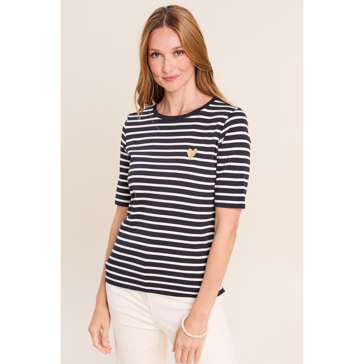 T-shirt col rond noir, BREAL