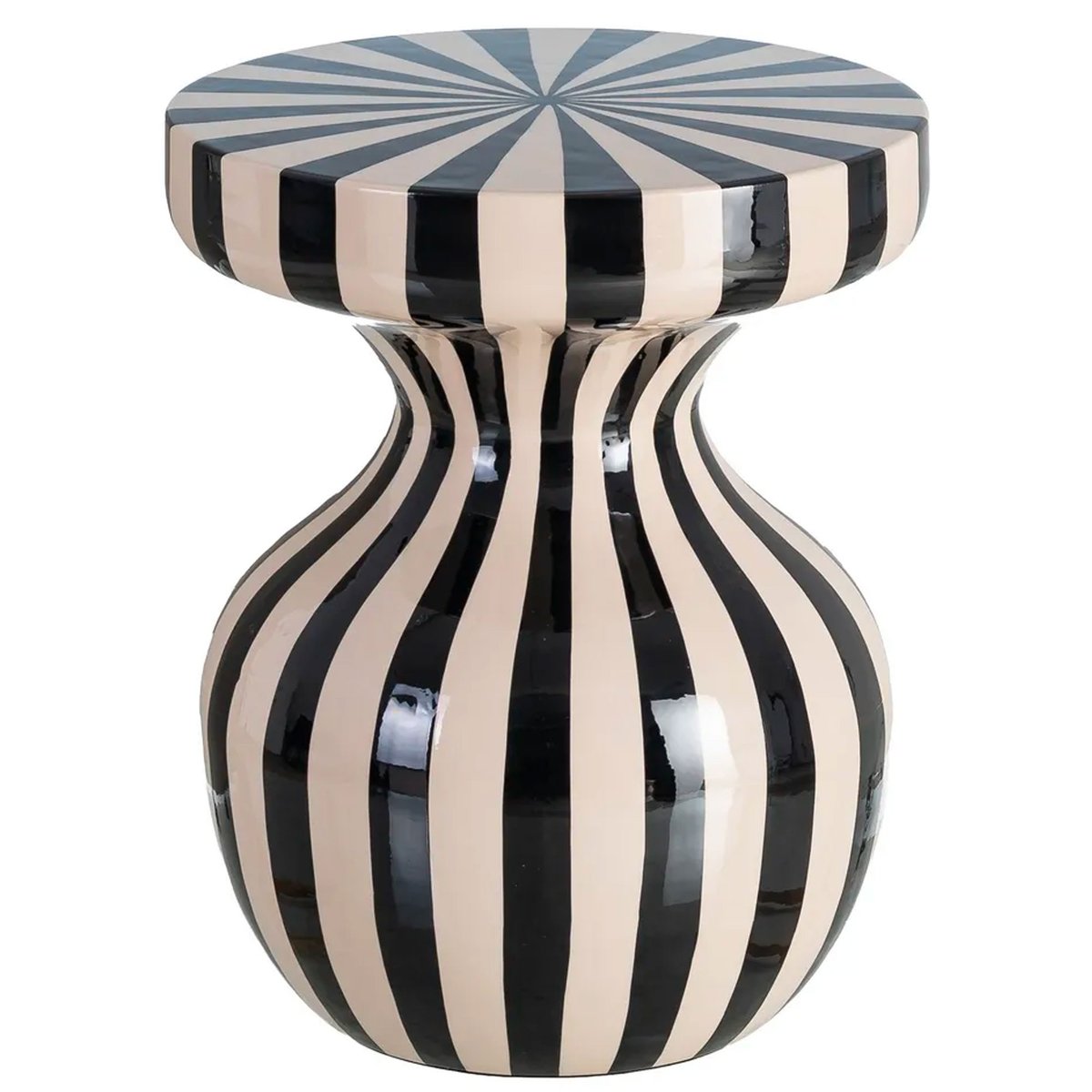 Table d'appoint résine noire et blanche 38x38x47cm noir, WADIGA