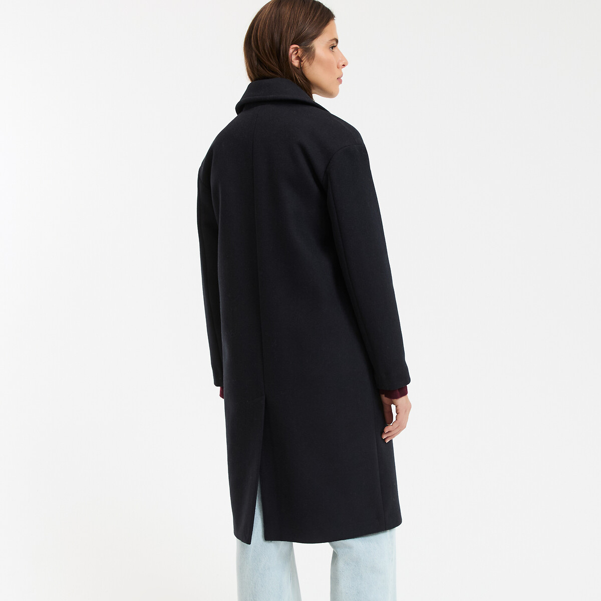 Signatures Barnabé Coat in Wool Mix navy blue, LA REDOUTE COLLECTIONS