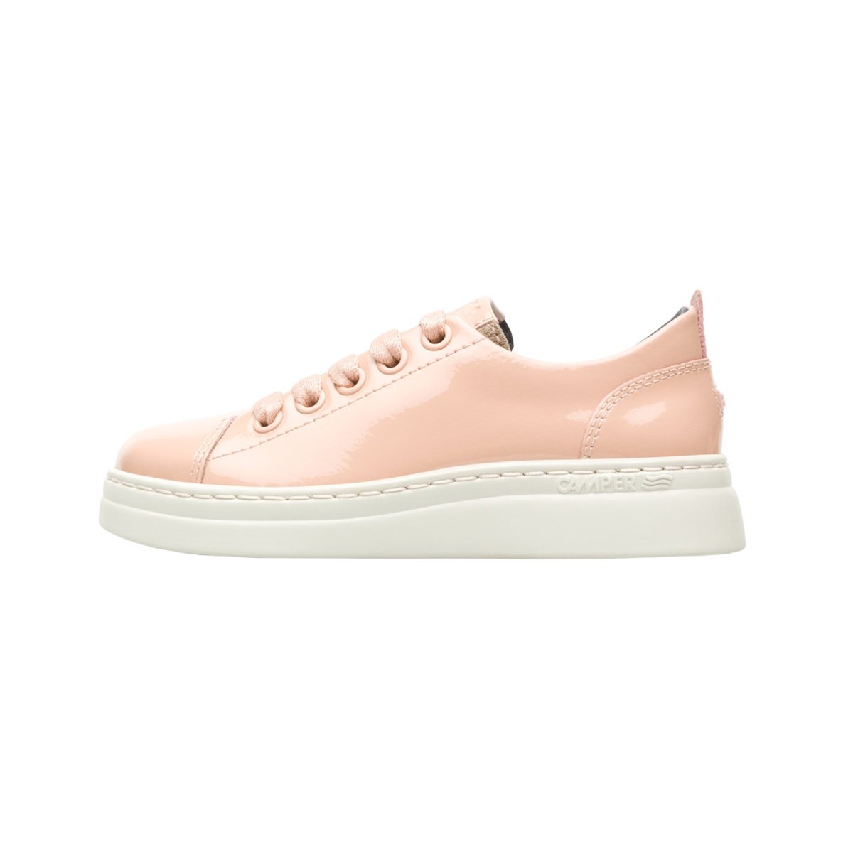 Baskets cuir RUNNER UP Cuir doux effet verni / Cuir velours nude, CAMPER