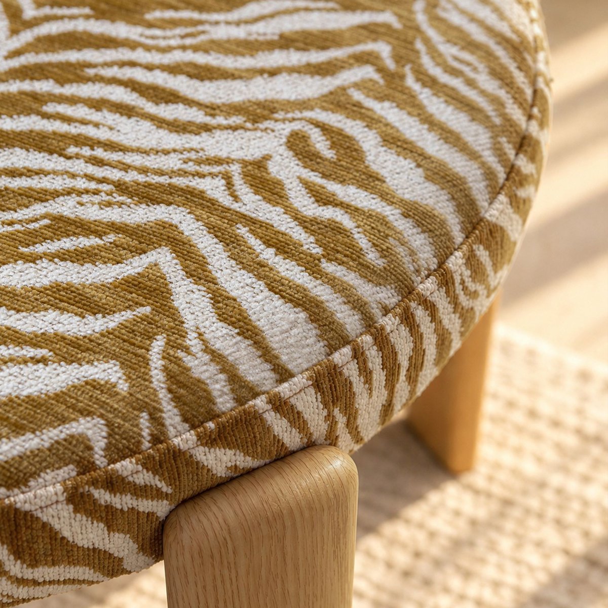 Lot de 2 chaises de table en tissu zébré, LILY couleur unique, NOW'S HOME